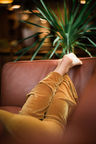 Golden Mustard Velvet Bell Bottoms