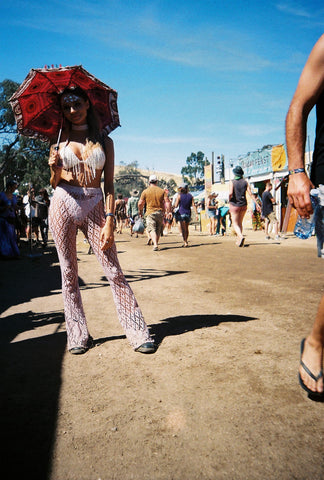 Pink Lace Flares Festival Style