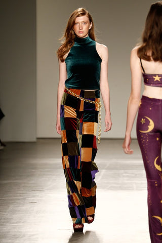 wide leg patchwork flares