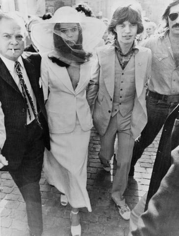 Bianca Jagger wedding outfit