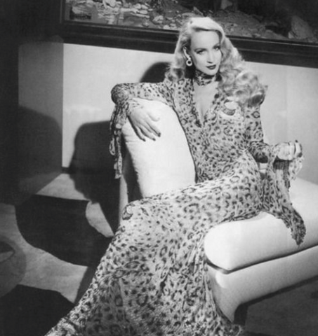 Jerry Hall mit Leopardenmuster, 1970er Jahre