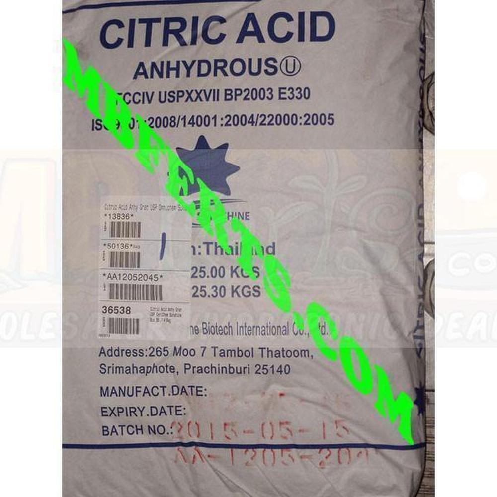 Organic Citric Acid | Anhydrous Food Grade-Pure Natural Powder | MBFerts Bulk Wholesale Equipment