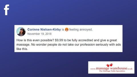 Facebook comment about online training from Corinne Nielson-Kirby