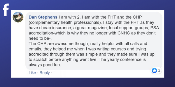 Facebook post from Dan Stephens about the benefit of events from professional associations