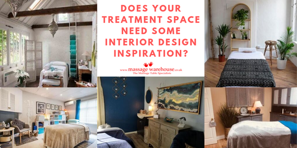 Images of stylish massage treatment rooms with the question does your treatment space need some interior design inspiration?