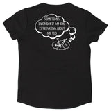 FB Ride Like The Wind Cycling Ladies Tee - I Wonder Bike - Round Neck Dry Fit Performance T-Shirt