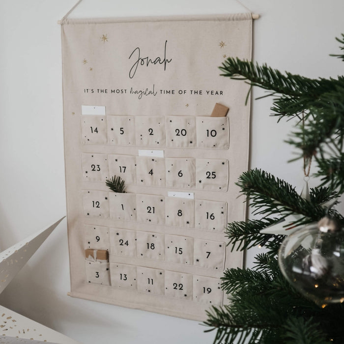 Personalised fabric Christmas advent calendar Paper and Wool