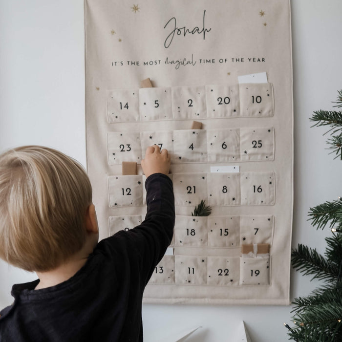 Personalised fabric Christmas advent calendar Paper and Wool