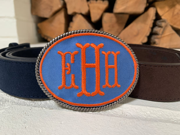 Cute Navy Blue Gold Agate Geode Feminine Monogram Belt