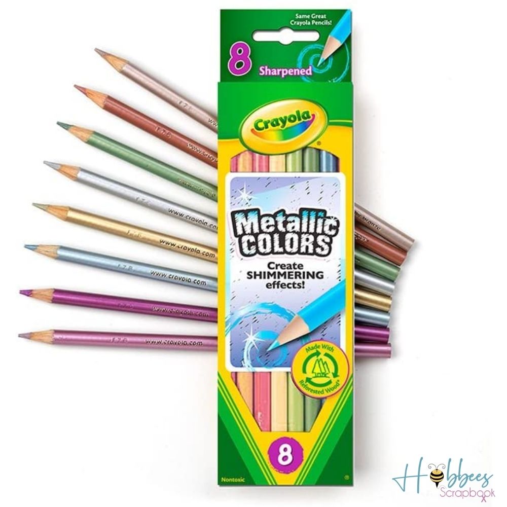 los padres de crianza lila prisa 8 Lápices Colores Metálicos Crayola Arte Colorear Dibujo - Hobbees