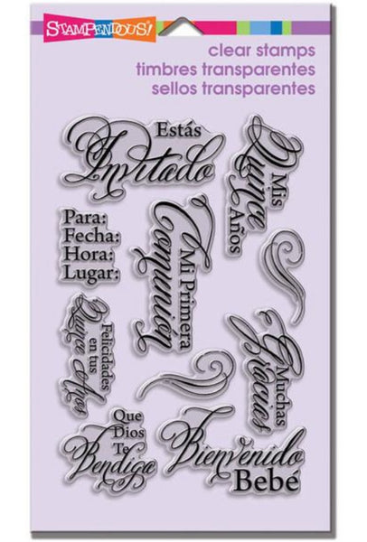 Spanish Invite Stamps Sellos de Pol mero Frases en 