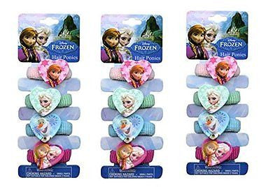 Frozen 4 pc Hair Accessory Kit 4 Elastic Character Anna,Elsa,Olaf Hair PonyTails