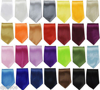 Unisex Neon Bright Peach Orange Silk Feel Polyester Neck tie 56" L x 3" W-New