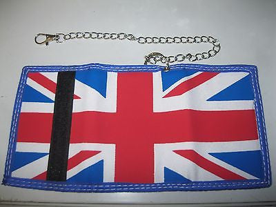 UK British England Flag Red White Blue Canvas Velcro Wallet-New 