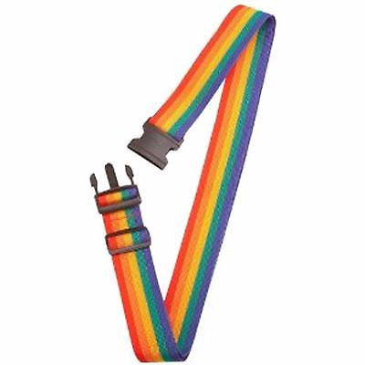 Rainbow Gay Pride Deluxe adjustable webbed luggage strap belt w/