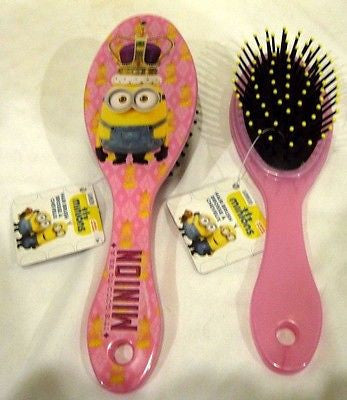 Despicable Me Minions Bob Pink (King Minion) 7" Hair Brush-New!Minion Hair Brush