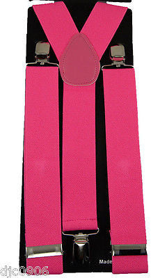 THICK  1 1/2" PINK Adjustable Y-Style Back suspenders-PINK Suspenders-New!