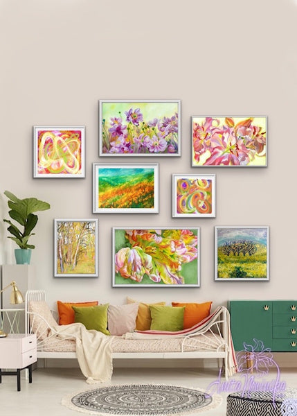 bright spring colours for an uplifting gallery wall