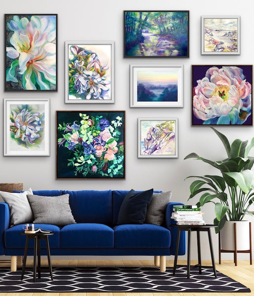 navy blue room accents with a gallery wall by anita nowinska