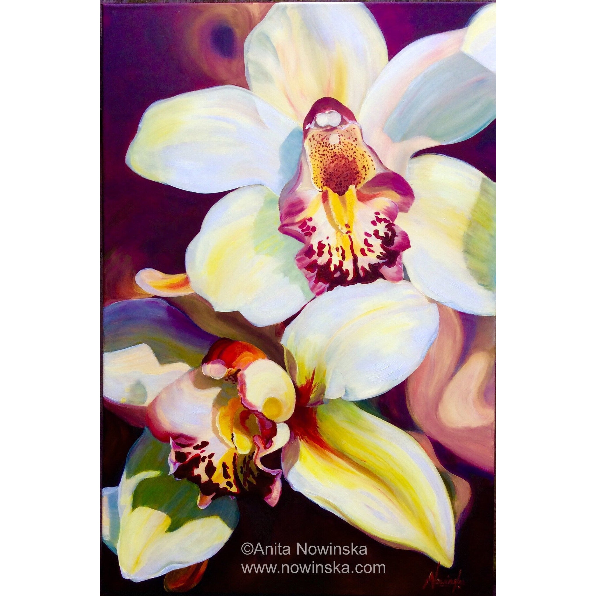 Download Voracious- Orchids, Flower Painting, original, acrylic on ...