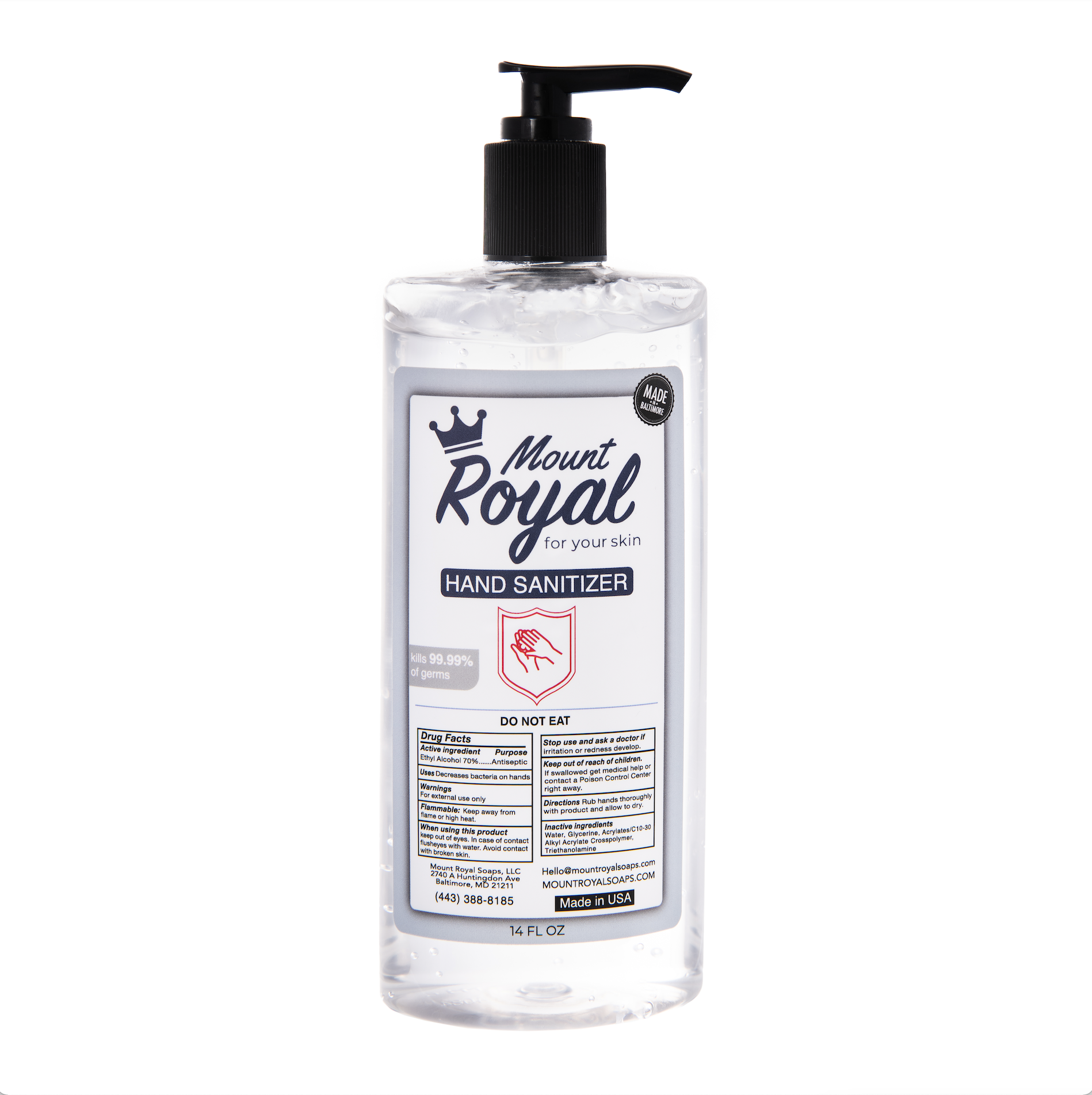 14 oz Hospital Grade Hand Sanitizer - Mount Royal Soap Co product image