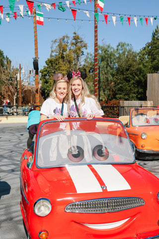 Lettie Disney day participants on Luigi's Rollicking Roadsters in January 2023