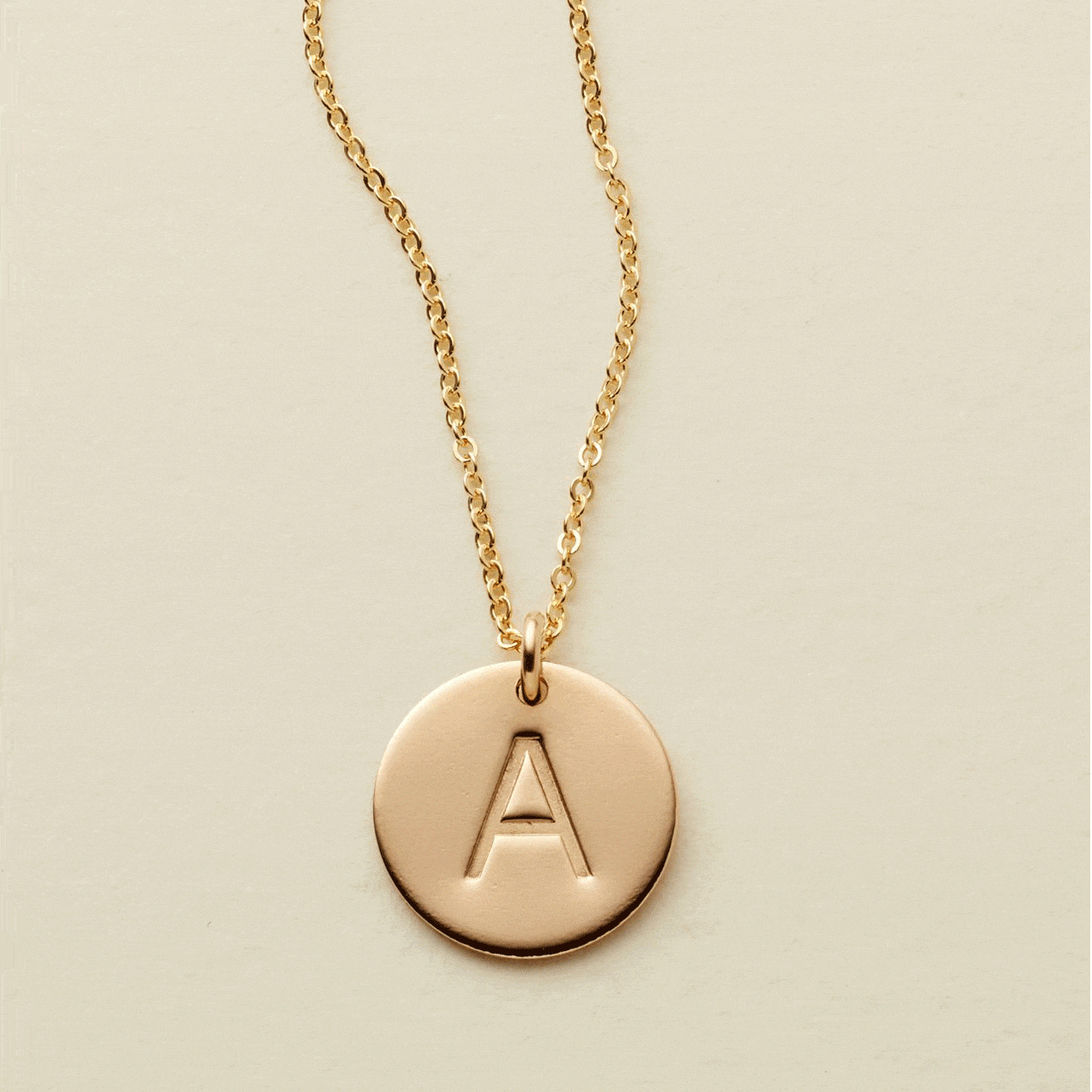 Initial Disc Necklace | 1/2" Disc
