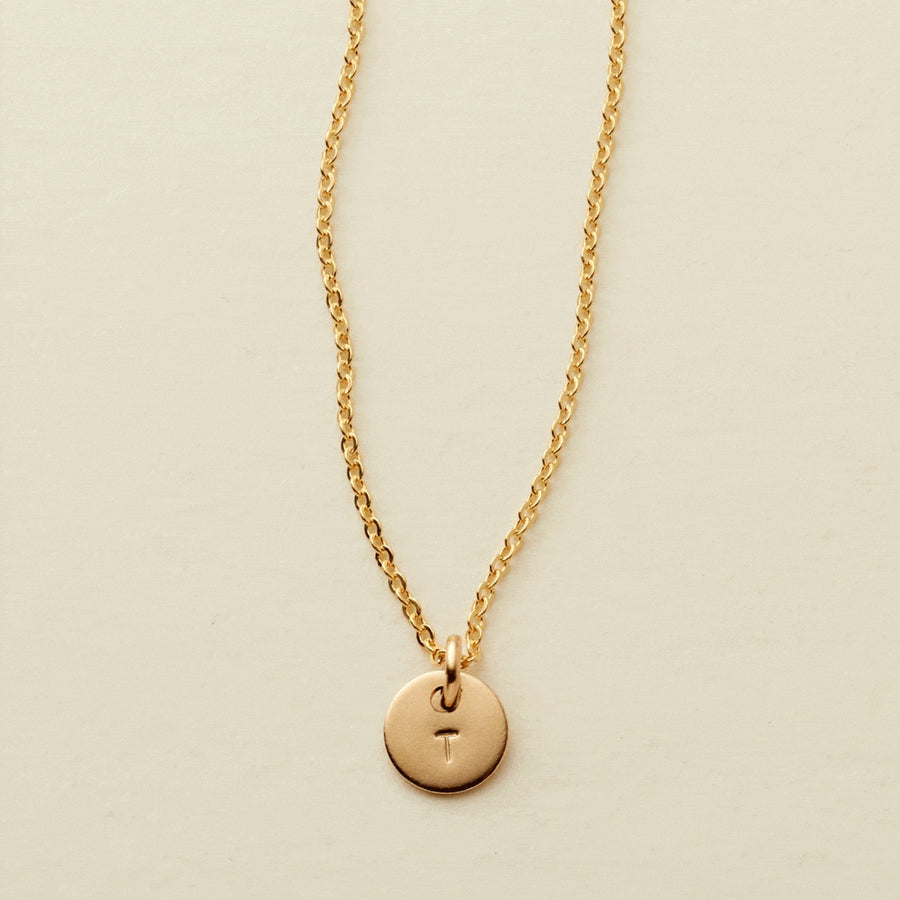 Made by Mary Initial Disc Necklace