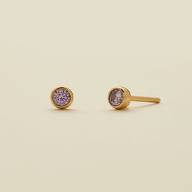 Birthstone Stud Earrings November: Citrine and Gold Vermeil – Lime