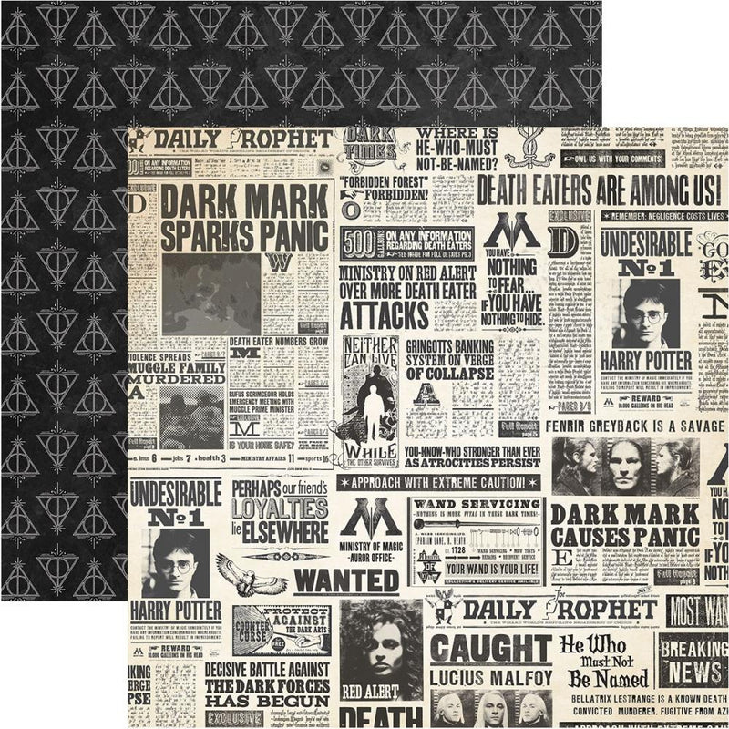 Paper House Harry Potter Double-Sided Cardstock 12"X12" - Harry Potter Newspaper