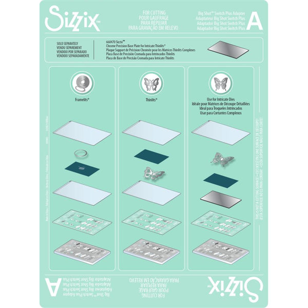 Sizzix Accessory - Cutting Pads, Standard, 1 Pair (Clear w/Gold Glitter)