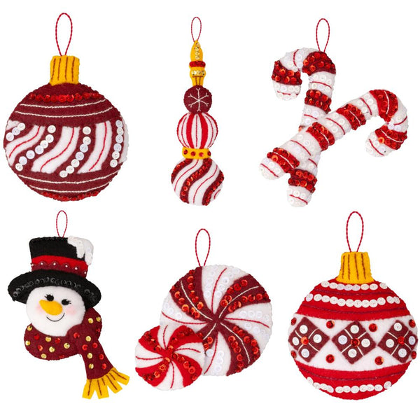 Bucilla Felt Ornaments Applique Kit Set Of 14 Merry Miniatures 89653E