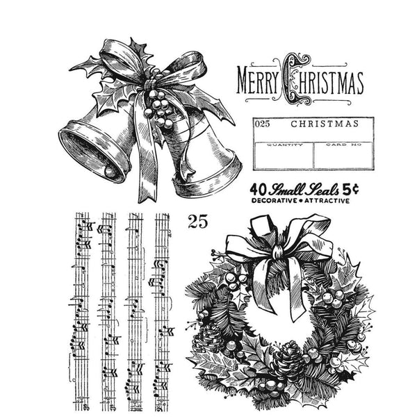 Tim Holtz Cling Stamps 7 inch x 8.5 inch-Mini Holidays #2