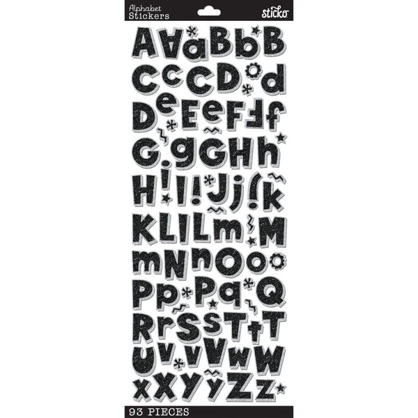  Sticko Alphabet Stickers, Regular X-Large, White Futura