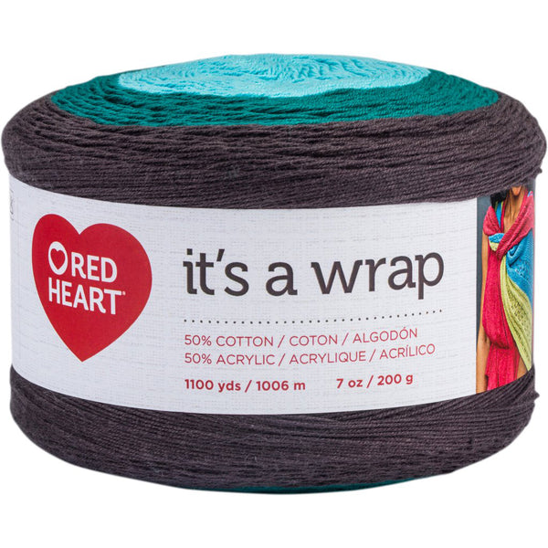 Red Heart It's A Wrap Rainbow Yarn, Fiesta, 5.29oz(150g), Fine,  Acrylic/Cotton 