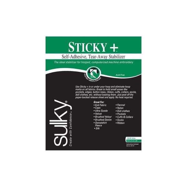 Sticky Fabri-Solvy | Adhesive Printable Sulky Temporary Water Soluble  Stabilizer for Embroidery, Quilting, Applique