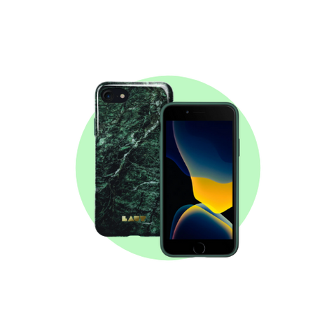 HUEX Elements Case for iPhone SE 2020 / iPhone 8/7/6 in Color Marbled Emerald 