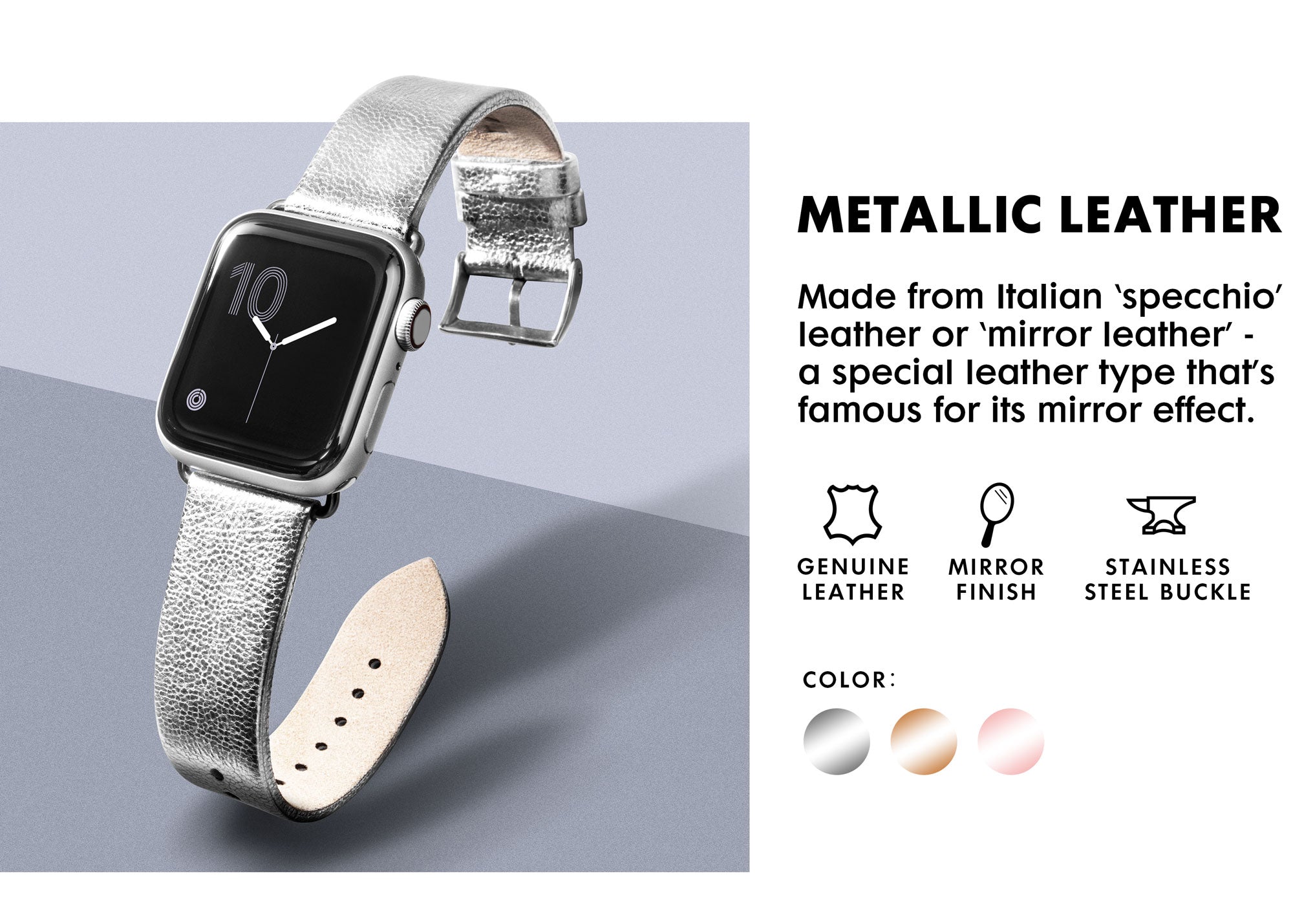 LAUT Metallic Watch Strap for Apple Watch