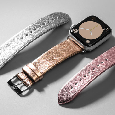 LAUT - METALLIC Leather Watch Strap for Apple Watch Series 1/2/3/4/5