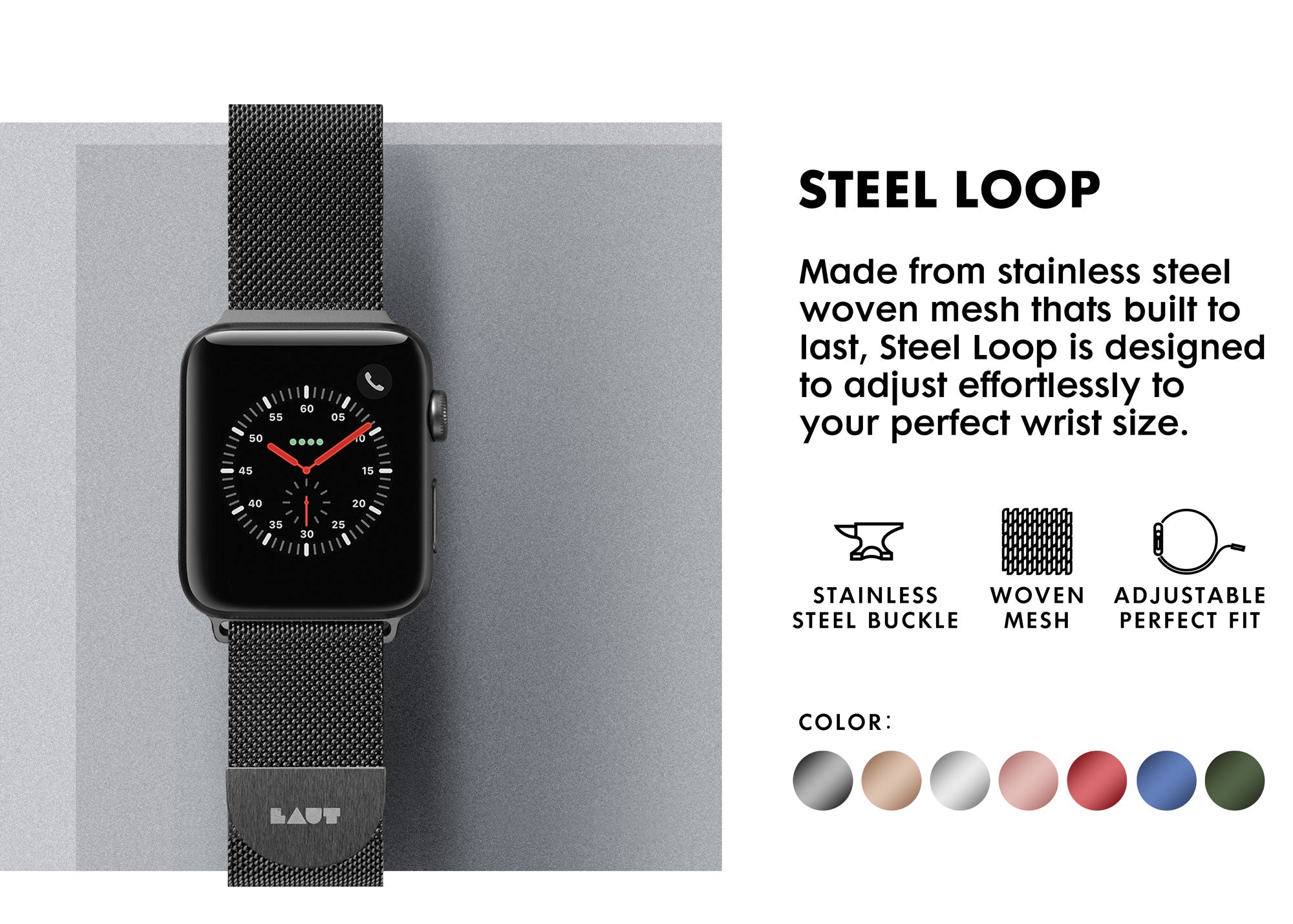 LAUT Steel Loop Watch Strap for Apple Watch