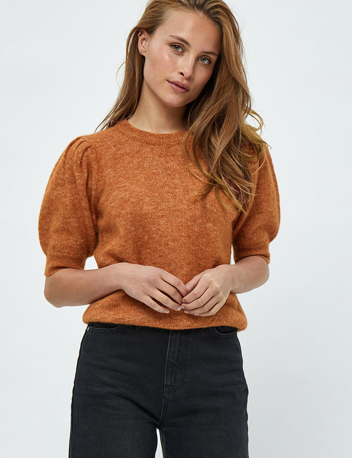 Minus MIDITA KNIT PULLOVER - Jersey de punto - sunbaked melange/anaranjado  jaspeado 