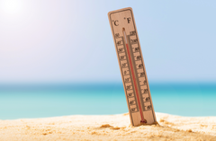 Thermometer in sand