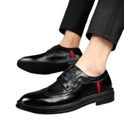 24 autumn business dress block leather shoes super fiber breathable soft leather lace up leather men's casual shoes