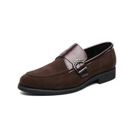 Bean shoes in 2021, the new trend of suede leather shoes, men's English casual shoes, a pedal frosted lazy shoes.