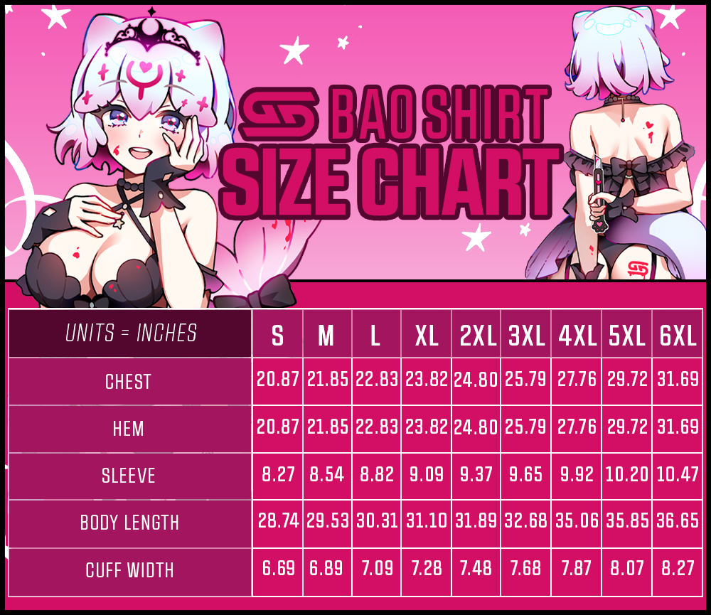 Bao Shirt Size Chart