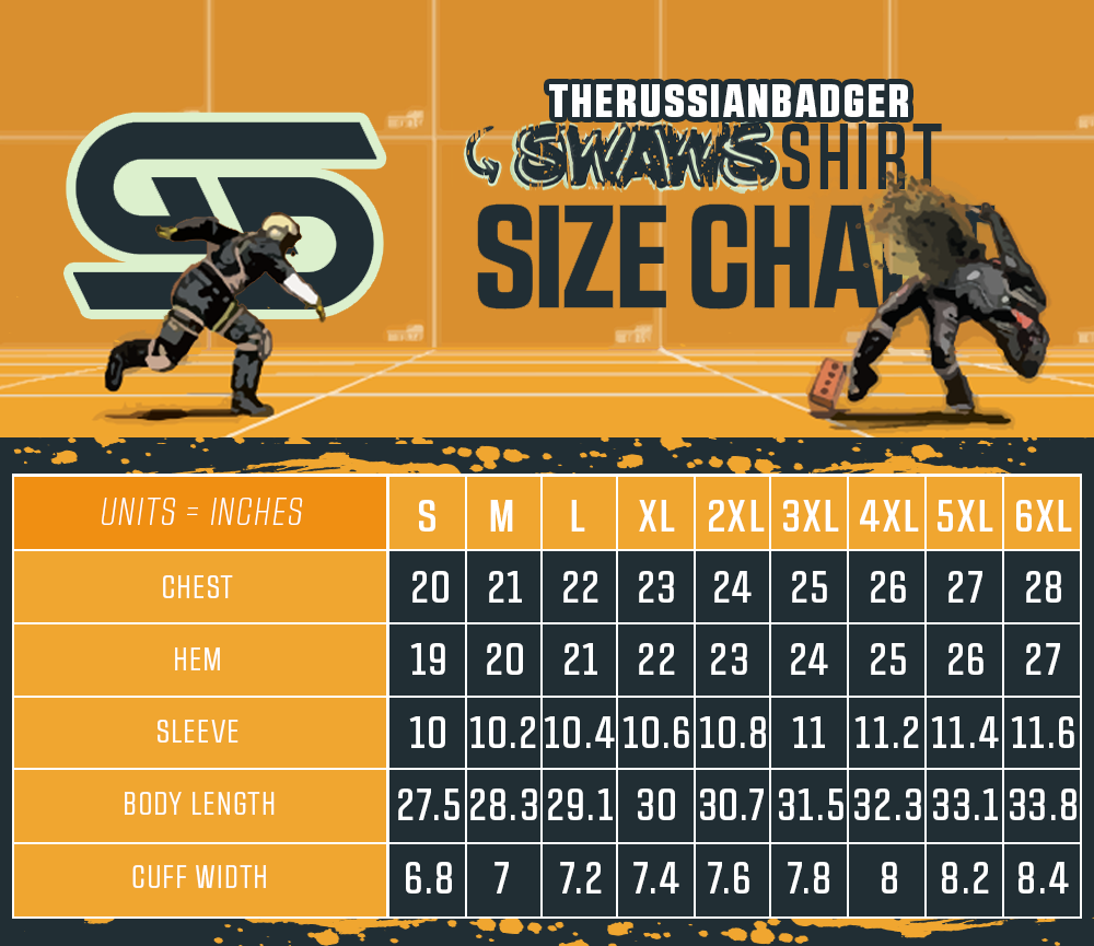 RussianBadger SWAWS Shirt Size Chart