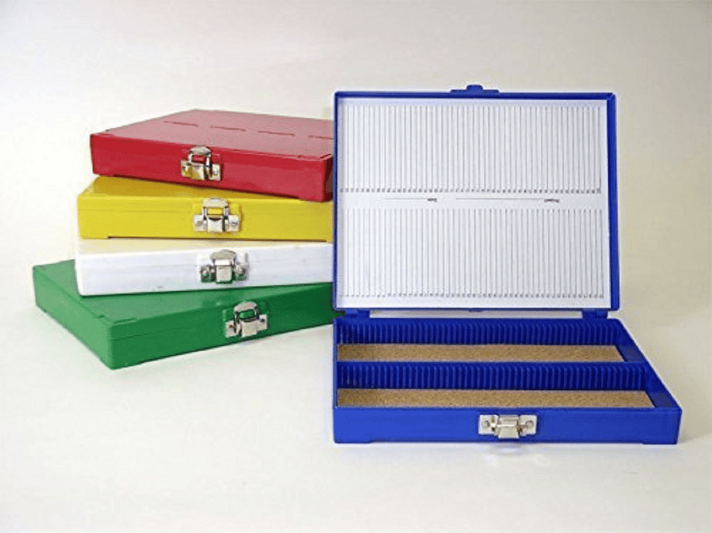 Microscope Slide Storage Box for 3" x 1" (75x25mm) Slides,100 Capacity