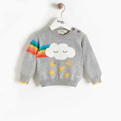 Grandmaster rainbow cloud baby sweater