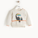 Organic toucan baby sweater
