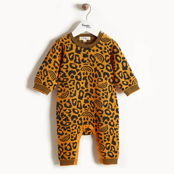 Honey leopard print baby playsuit